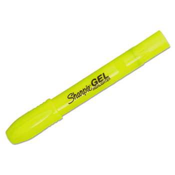 SANFORD Gel Highlighter, Bullet Tip, Fluorescent Yellow, Dozen