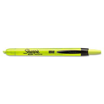 SANFORD Accent Retractable Highlighters, Chisel Tip, Fluorescent Yellow, Dozen