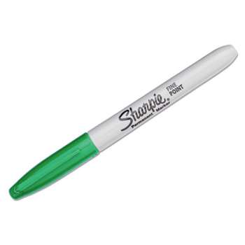 SANFORD Fine Point Permanent Marker, Green, Dozen