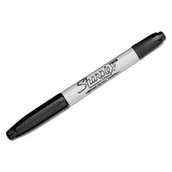 SANFORD Twin-Tip Permanent Marker, Fine/Ultra Fine Point, Black