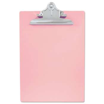 SAUNDERS MFG. CO., INC. Recycled Plastic Clipboard with Ruler Edge, 1" Clip Cap, 8 1/2 x 12 Sheets, Pink