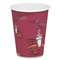 Paper Hot Drink Cups in Bistro Design, 8 oz, Maroon, 50/Pack