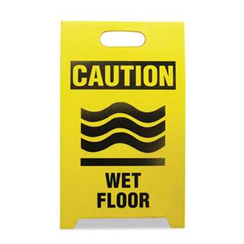 SEE ALL INDUSTRIES, INC. Economy Floor Sign, 12 x 14 x 20, Yellow/Black, 2/Pack