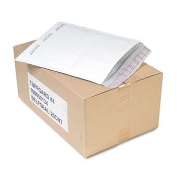 ANLE PAPER/SEALED AIR CORP. Jiffy TuffGard Self-Seal Cushioned Mailer, #4, 9 1/2 x 14 1/2, White, 25/Carton