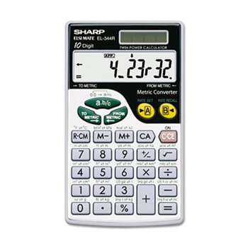 SHARP ELECTRONICS EL344RB Metric Conversion Wallet Calculator, 10-Digit LCD