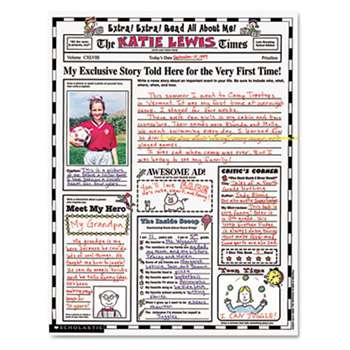 SCHOLASTIC INC. Instant Personal Poster Sets, Extra Extra Read All About Me, 17" x 22", 30/Pack