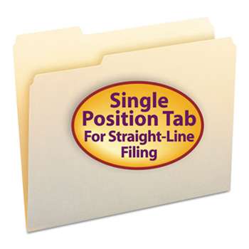 SMEAD MANUFACTURING CO. File Folders, 1/3 Cut First Position, One-Ply Top Tab, Letter, Manila, 100/Box