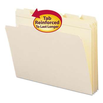 SMEAD MANUFACTURING CO. File Folders, 1/5 Cut, Reinforced Top Tab, Letter, Manila, 100/Box