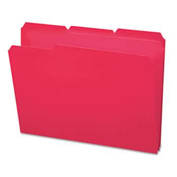 SMEAD MANUFACTURING CO. Waterproof Poly File Folders, 1/3 Cut Top Tab, Letter, Red, 24/Box