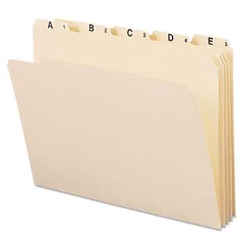 SMEAD MANUFACTURING CO. Indexed File Folders, 1/5 Cut, Indexed A-Z, Top Tab, Letter, Manila, 25/Set