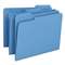 SMEAD MANUFACTURING CO. File Folders, 1/3 Cut Top Tab, Letter, Blue, 100/Box