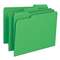 SMEAD MANUFACTURING CO. File Folders, 1/3 Cut Top Tab, Letter, Green, 100/Box