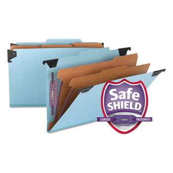 SMEAD MANUFACTURING CO. Six Section Hanging Classification Folder, Pressboard/Kraft, Legal, Blue