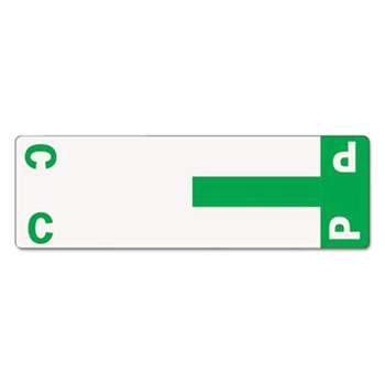 SMEAD MANUFACTURING CO. Alpha-Z Color-Coded First Letter Name Labels, C & P, Dark Green, 100/Pack