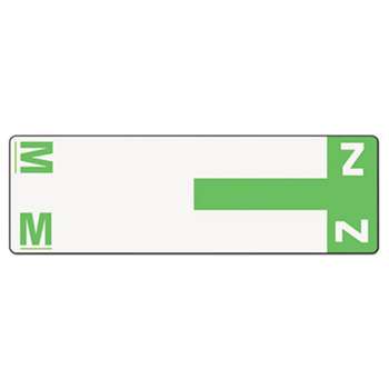 SMEAD MANUFACTURING CO. Alpha-Z Color-Coded First Letter Name Labels, M & Z, Light Green, 100/Pack