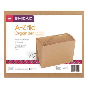 SMEAD MANUFACTURING CO. A-Z Indexed Expanding Files, 21 Pockets, Kraft, Letter, Brown