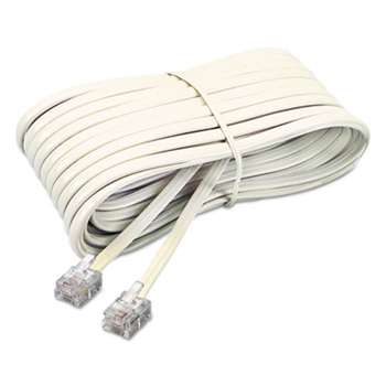 SOFTALK LLC Telephone Extension Cord, Plug/Plug, 25 ft., Ivory