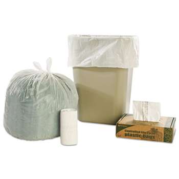 STOUT Controlled Life Cycle Trash Garbage Bag, 13gal, .70 mil, 24x30, White, 120/Box