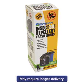 STOUT Insect-Repellent Trash Bags, 33 x 40, 1.3 mil, Black