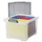 STOREX Portable File Tote w/Locking Handle Storage Box, Letter/Legal, Clear