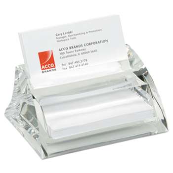 ACCO BRANDS, INC. Stratus Acrylic Business Card Holder, Holds 40 3 1/2 x 2 Cards, Clear