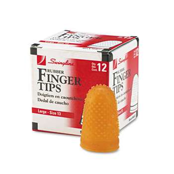 Swingline 54033 Rubber Finger Tips, Size 13, Large, Amber, 1/Dozen