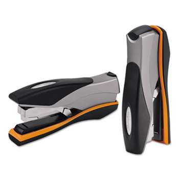 ACCO BRANDS, INC. Optima Desktop Staplers, Full Strip, 40-Sheet Capacity, Silver/Black/Orange