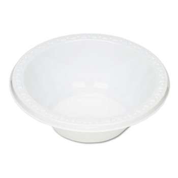 TABLEMATE PRODUCTS, CO. Plastic Dinnerware, Bowls, 12oz, White, 125/Pack