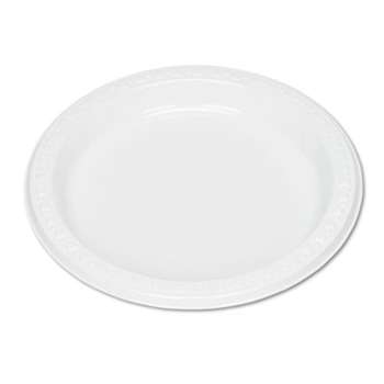 TABLEMATE PRODUCTS, CO. Plastic Dinnerware, Plates, 7" dia, White, 125/Pack