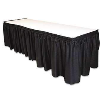 TABLEMATE PRODUCTS, CO. Table Set Linen-Like Table Skirting, 29" x 14ft, Black