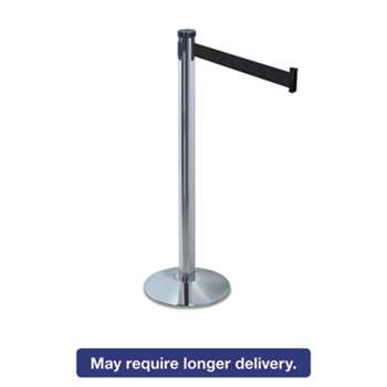 TATCO Adjusta-Tape Crowd Control Stanchion Posts, Nylon, 40" High, Black, 2/Box