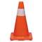 TATCO Traffic Cone, 18h x 10w x 10d, Orange/Silver