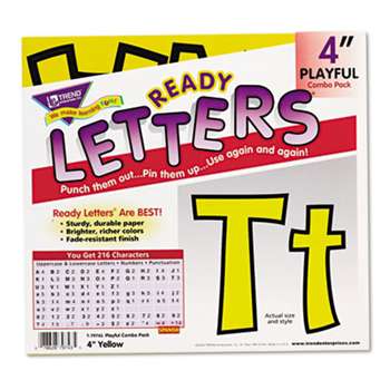 TREND ENTERPRISES, INC. Ready Letters Playful Combo Set, Yellow, 4"h, 216/Set