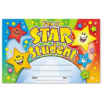 TREND ENTERPRISES, INC. Recognition Awards, I'm a Star Student, 8 1/2w by 5 1/2h, 30/Pack