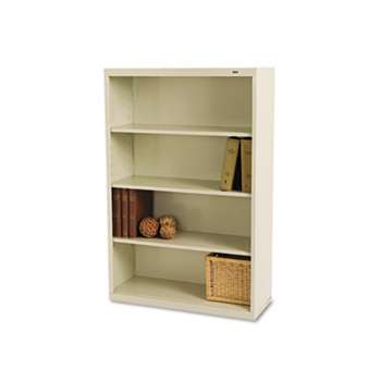 TENNSCO Metal Bookcase, Four-Shelf, 34-1/2w x 13-1/2d x 52-1/2h, Putty