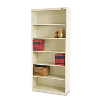 TENNSCO Metal Bookcase, Six-Shelf, 34-1/2w x 13-1/2h x 78h, Putty