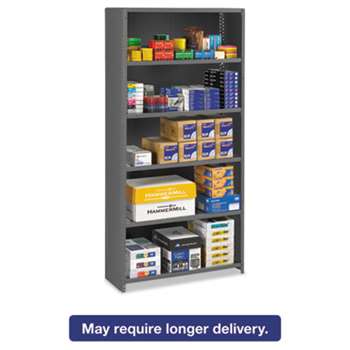 TENNSCO Closed Commercial Steel Shelving, Six-Shelf, 36w x 12d x 75h, Medium Gray