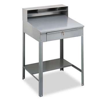 TENNSCO Open Steel Shop Desk, 34-1/2w x 29d x 53-3/4h, Medium Gray