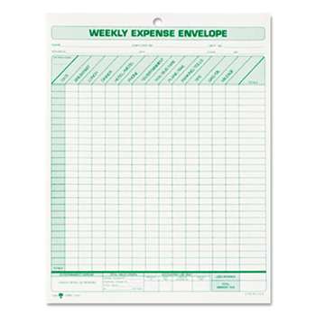 TOPS BUSINESS FORMS Weekly Expense Envelope, 8 1/2 x 11, 20 Forms