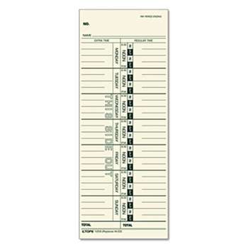 TOPS BUSINESS FORMS Time Card for Acroprint/IBM/Lathem/Simplex, Weekly, 3 1/2 x 9, 500/Box