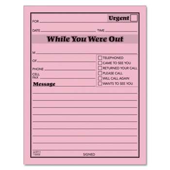 TOPS BUSINESS FORMS While You Were Out, One-Sided, 4 1/4 x 5 1/2, 50/Pad, Dozen