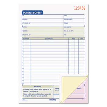 TOPS BUSINESS FORMS Purchase Order Book, 5 9/16 x 8 7/16, Three-Part Carbonless, 50 Sets/Book