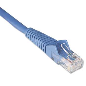 Tripp Lite N201001BL N201-001-BL 1ft Cat6 Gigabit Snagless Molded Patch Cable RJ45 M/M Blue, 1'