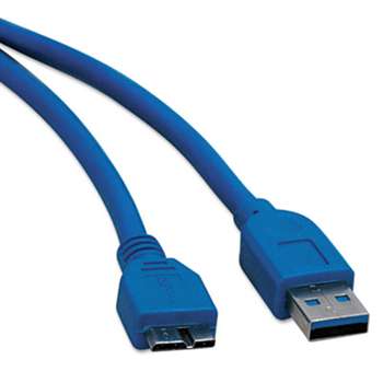 TRIPPLITE USB 3.0 Device Cable, USB 3.0 A/USB 3.0 Micro-B, 3 ft, Blue