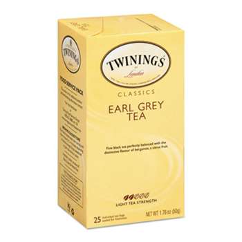 TWININGS NORTH AMERICA INC Tea Bags, Earl Grey, 1.76 oz, 25/Box