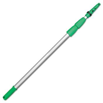 UNGER Opti-Loc Aluminum Extension Pole, 30 ft, Three Sections, Green/Silver