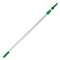 UNGER Opti-Loc Aluminum Extension Pole, 4 ft, Two Sections, Green/Silver