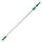 UNGER Opti-Loc Aluminum Extension Pole, 13ft, Two Sections, Green/Silver