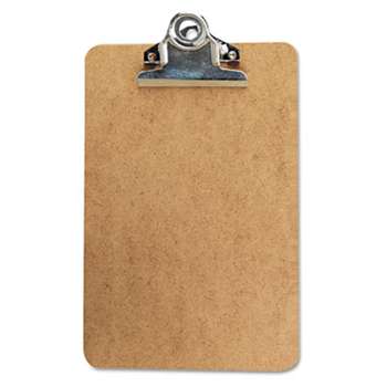 UNIVERSAL OFFICE PRODUCTS Hardboard Clipboard, 3/4" Capacity, Holds 5w x 8h, Brown