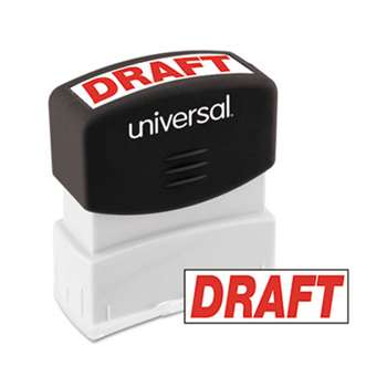 UNIVERSAL OFFICE PRODUCTS Message Stamp, DRAFT, Pre-Inked One-Color, Red